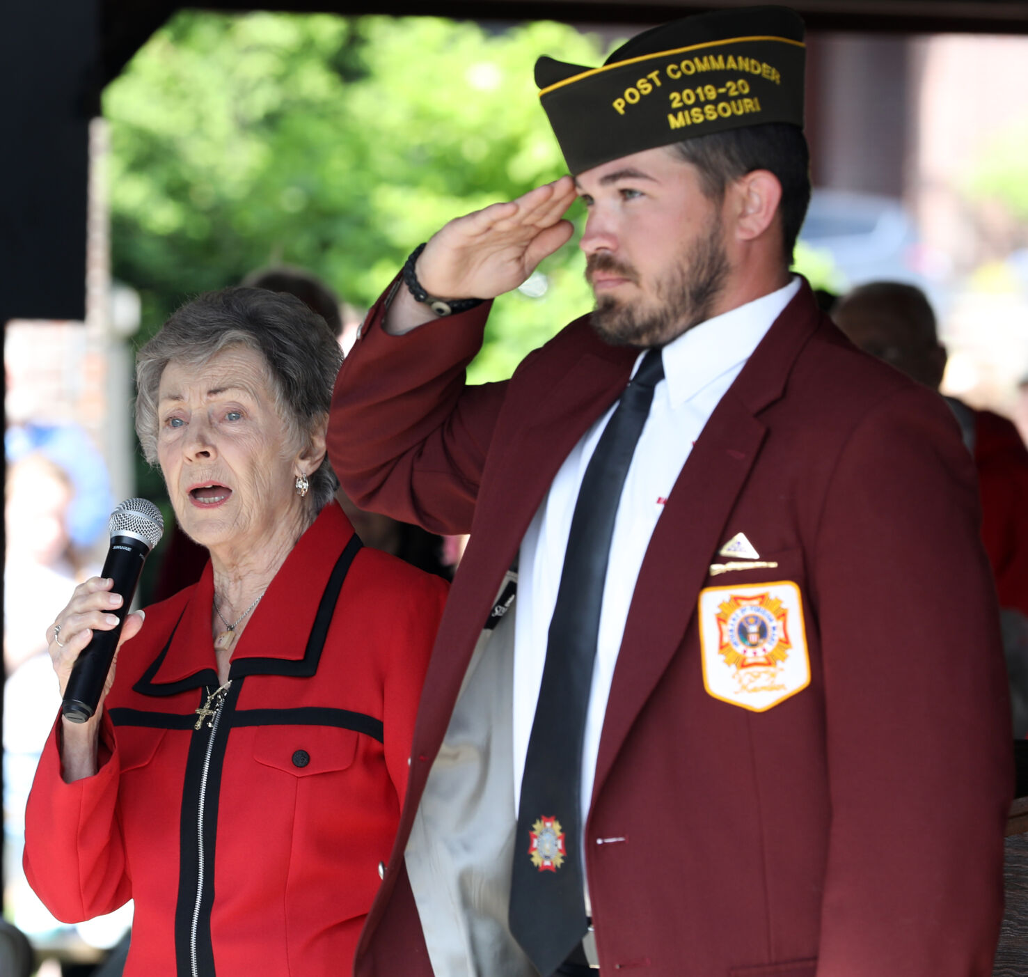 Colleen Ryker sings the national anthem